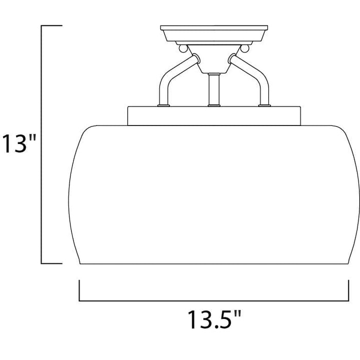 Goblet Black / Satin Nickel Semi-Flush Mount - Semi-Flushmounts