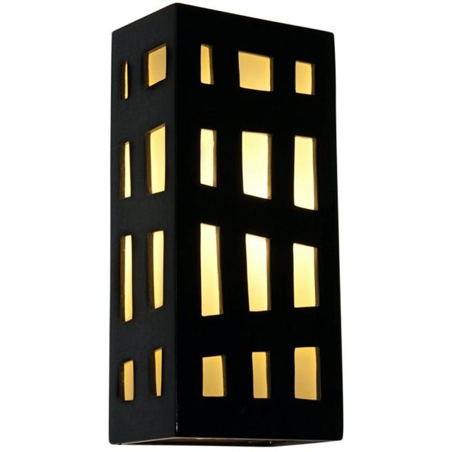 Grid Black Gloss and White Frost Wall Sconce - Wall Sconce