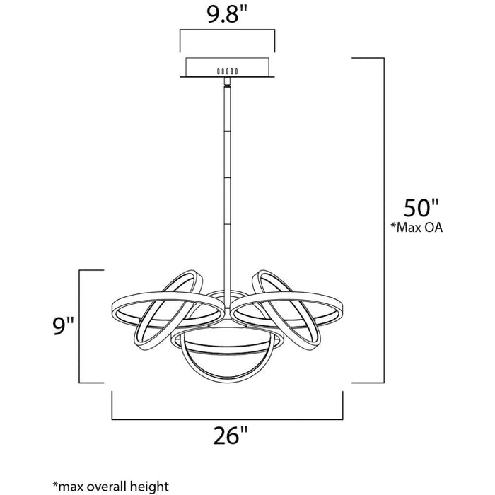 Gyro II Black / Polished Chrome LED Single Pendant - Pendants