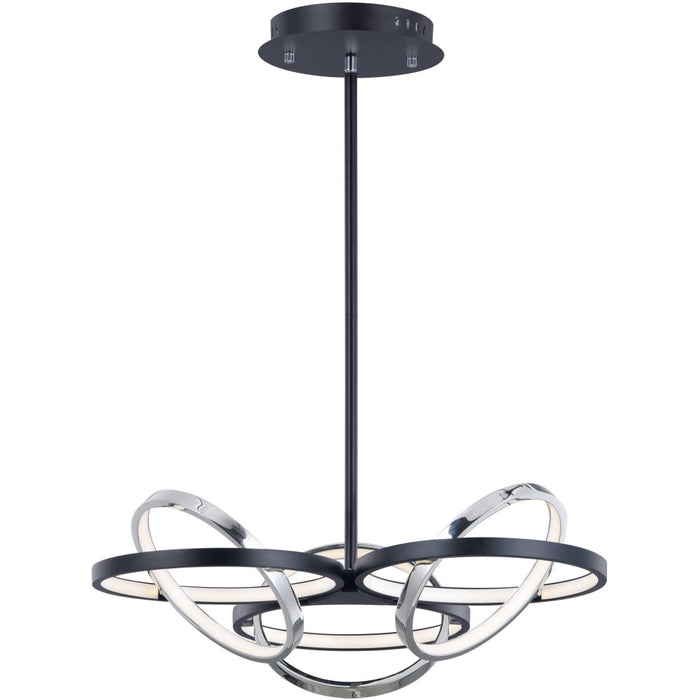 Gyro II Black / Polished Chrome LED Single Pendant - Pendants