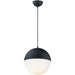 Half Moon Black LED Single Pendant - Pendants