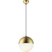 Half Moon Metallic Gold LED Single Pendant - Pendants