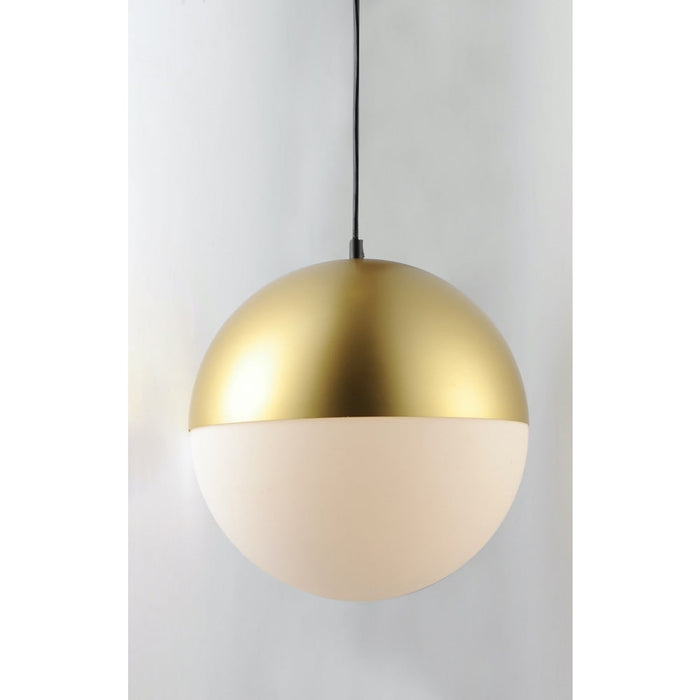 Half Moon Metallic Gold LED Single Pendant - Pendants