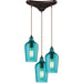 Hammered Glass Oil Rubbed Bronze Mini Pendant - Mini-Pendants