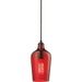 Hammered Glass Oil Rubbed Bronze Mini Pendant - Mini-Pendants