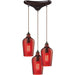 Hammered Glass Oil Rubbed Bronze Mini Pendant - Mini-Pendants