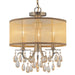 Hampton 3 Light Antique Brass Etruscan Crystal Drum Shade Chandelier - Chandeliers