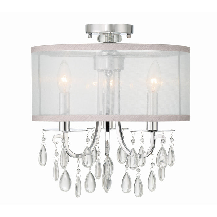Hampton 3 Light Polished Chrome Ceiling Mount - Semi-Flushmounts