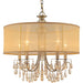 Hampton 5 Light Drum Shade Antique Brass Chandelier - Chandeliers