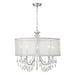 Hampton 5 Light Drum Shade Polished Chrome Chandelier - Chandeliers
