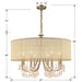 Hampton 8 Light Drum Shade Antique Brass Chandelier - Chandeliers