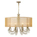 Hampton 8 Light Drum Shade Antique Brass Chandelier - Chandeliers