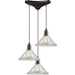 Hand Formed Glass Oil Rubbed Bronze Mini Pendant - Mini-Pendants