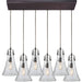 Hand Formed Glass Oil Rubbed Bronze Pendant - Pendants