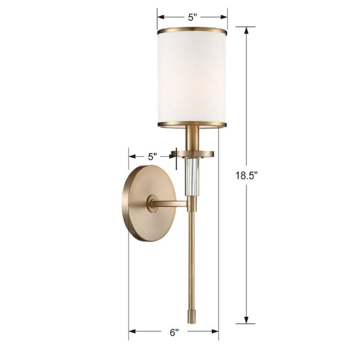 Hatfield 1 Light Vibrant Gold Wall Mount - Wall Sconces