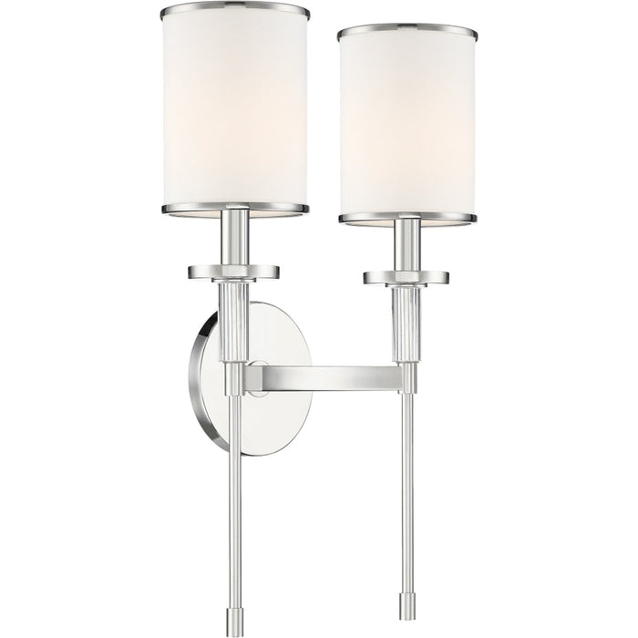 Hatfield 2 Light Polished Nickle Wall Mount - Wall Sconce