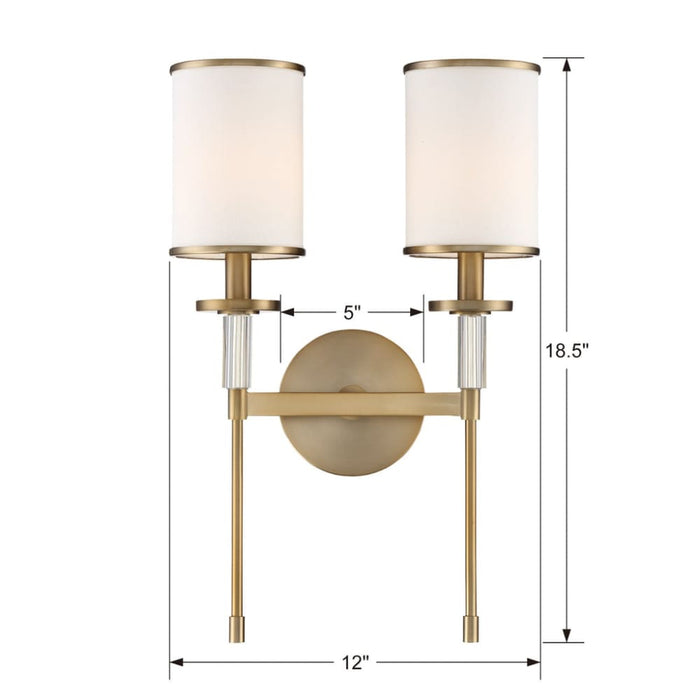 Hatfield 2 Light Vibrant Gold Wall Mount - Wall Sconces