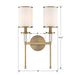 Hatfield 2 Light Vibrant Gold Wall Mount - Wall Sconces