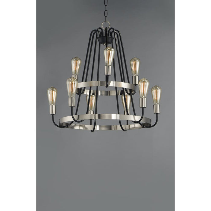 Haven Black / Satin Nickel Chandelier - Chandeliers
