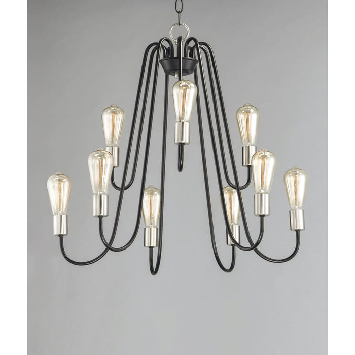 Haven Black / Satin Nickel Chandelier - Chandeliers
