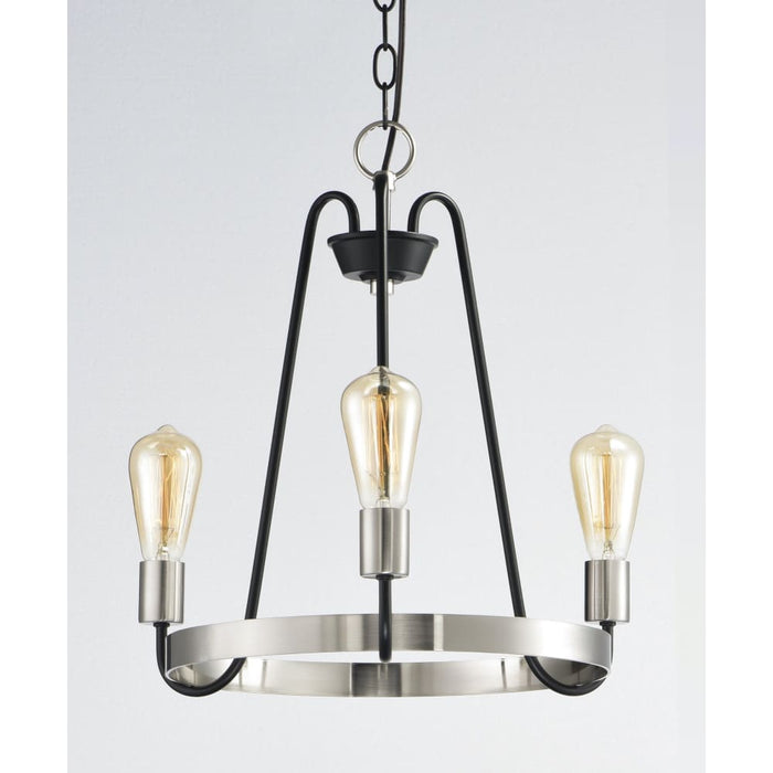 Haven Black / Satin Nickel Chandelier - Chandeliers