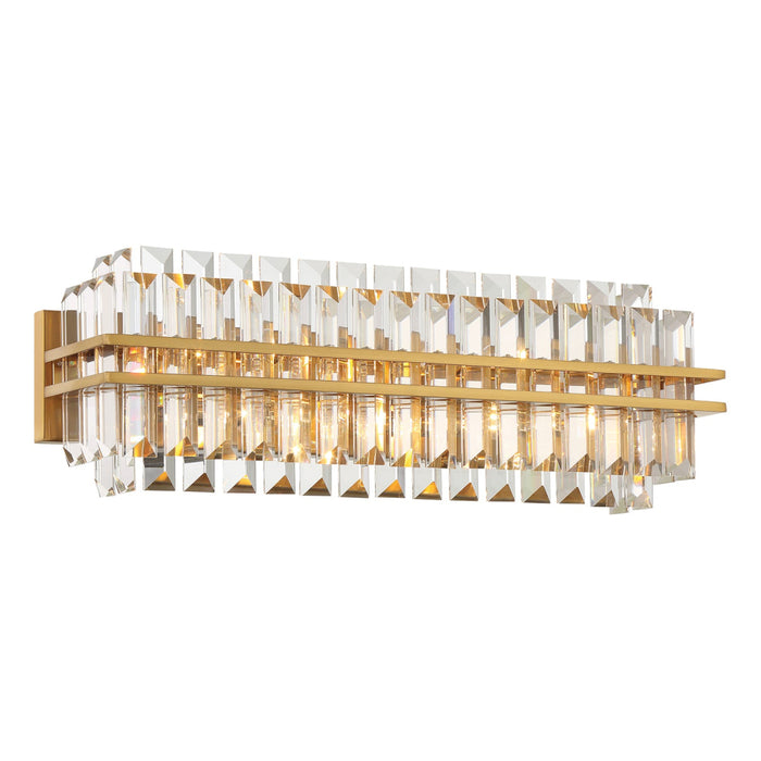 Hayes Aged Brass 4 Light Vanity Light Crystorama HAY-1413-AG