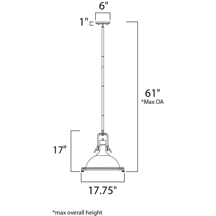 Hi-Bay Polished Nickel Single Pendant - Pendants
