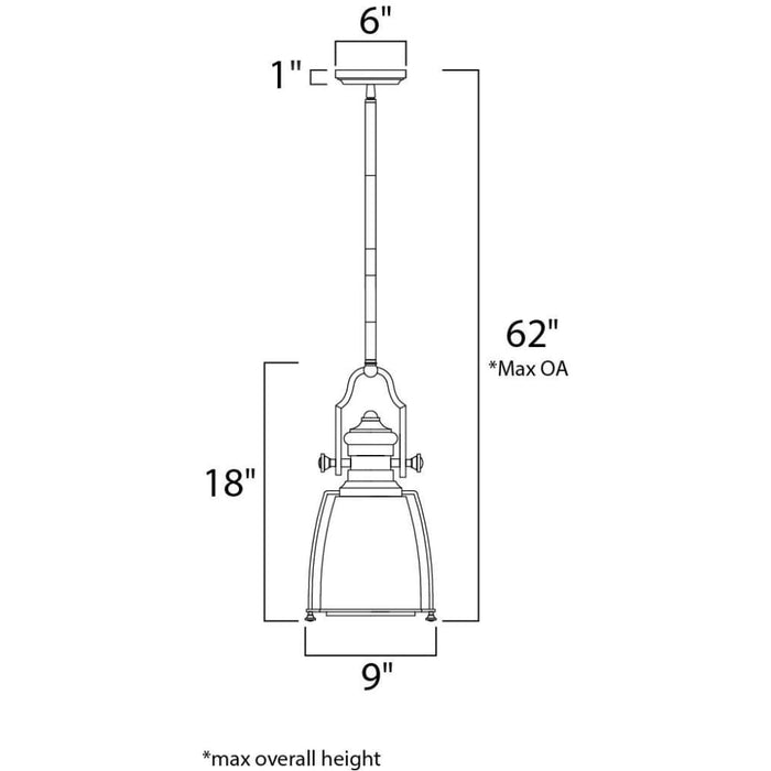 Hi-Bay Satin Nickel Single Pendant - Pendants