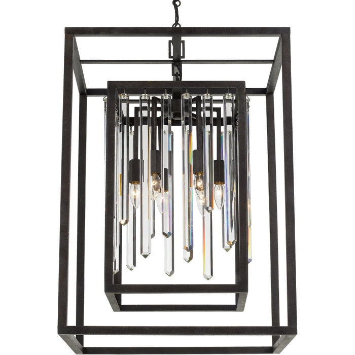 Hollis 6 Light Forged Bronze Chandelier - Chandeliers