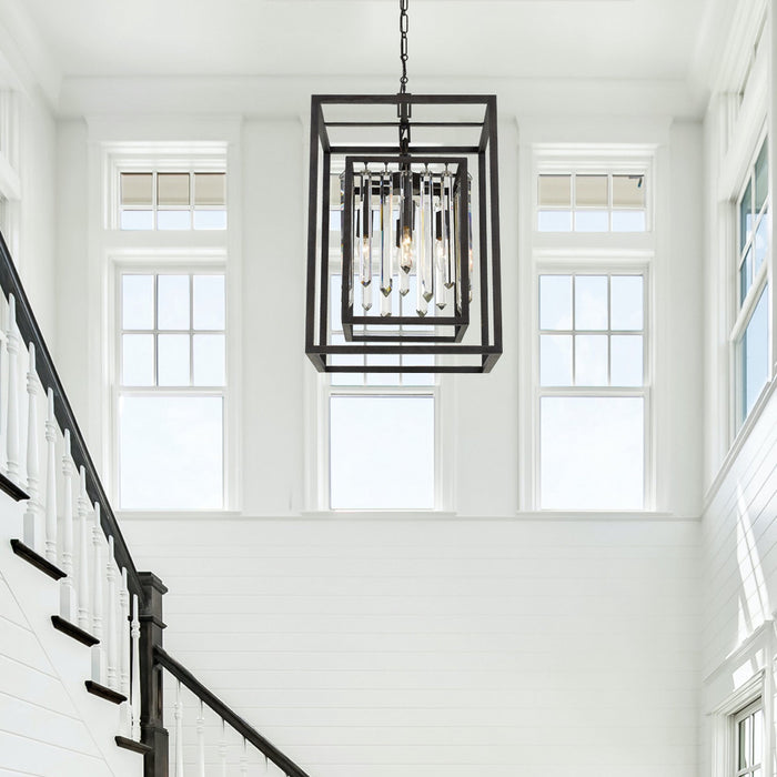 Hollis 6 Light Forged Bronze Chandelier - Chandeliers