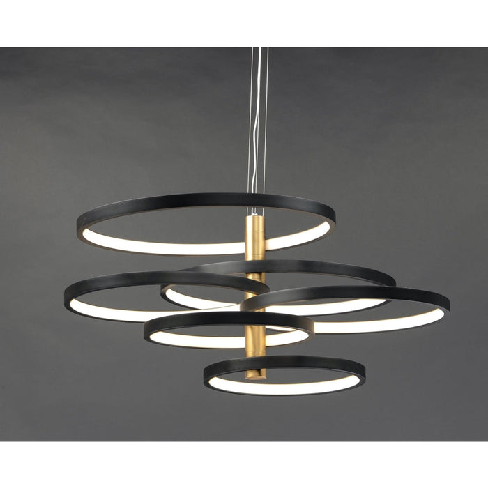 Hoopla Black / Gold LED Multi-Light Pendant - Pendants