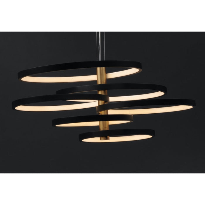 Hoopla Black / Gold LED Multi-Light Pendant - Pendants