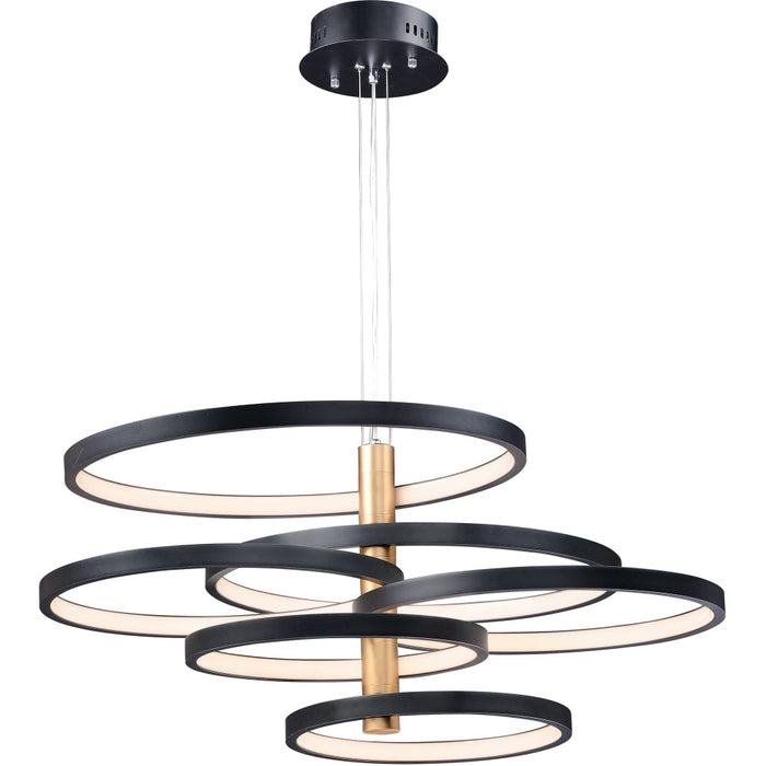 Hoopla Black / Gold LED Multi-Light Pendant - Pendants
