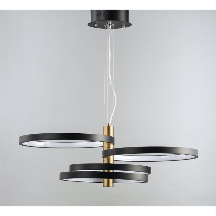 Hoopla Black / Gold LED Multi-Light Pendant - Pendants
