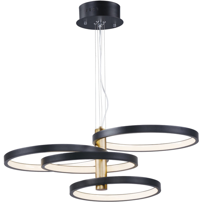 Hoopla Black / Gold LED Multi-Light Pendant - Pendants