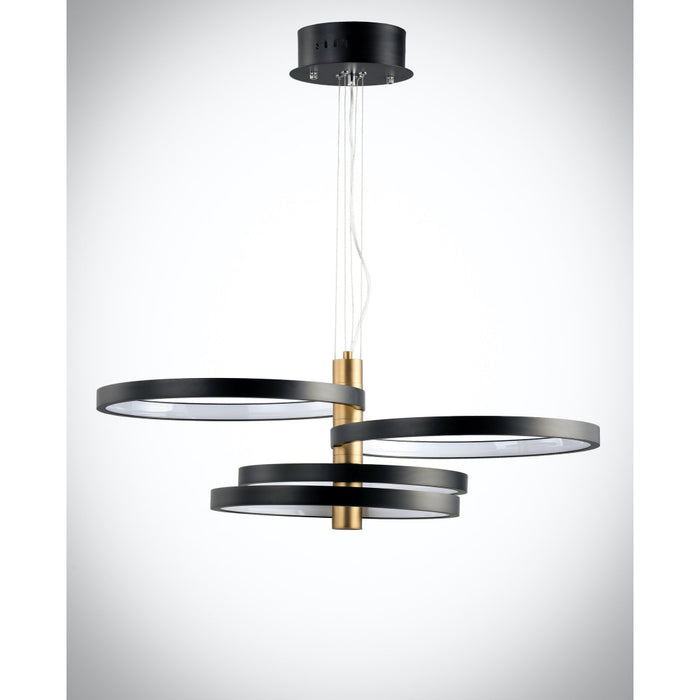 Hoopla Black / Gold LED Multi-Light Pendant - Pendants