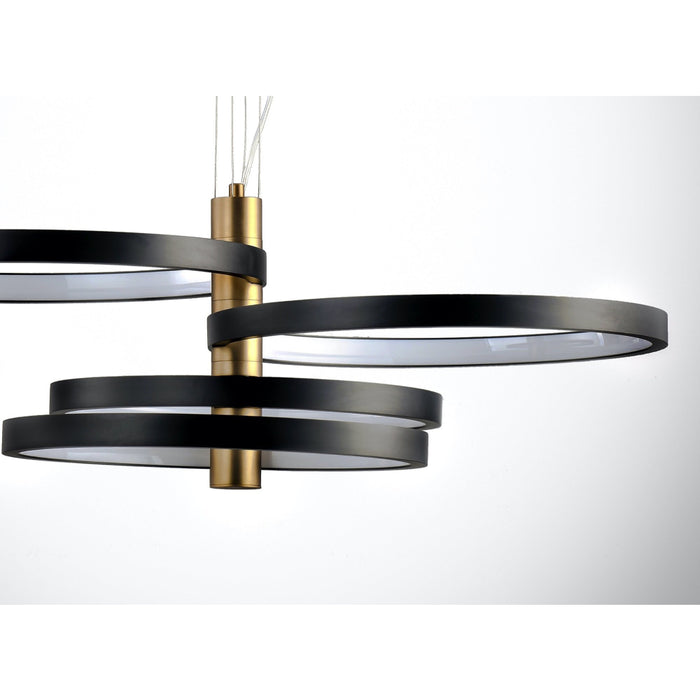 Hoopla Black / Gold LED Multi-Light Pendant - Pendants