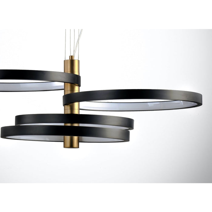 Hoopla Black / Gold LED Multi-Light Pendant - Pendants