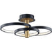 Hoopla Black / Gold LED Semi-Flush Mount - Semi-Flushmounts