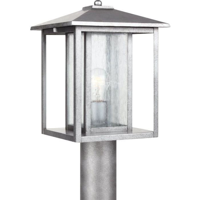 Hunnington Weathered Pewter Outdoor Post Lantern - Outdoor Post Lantern