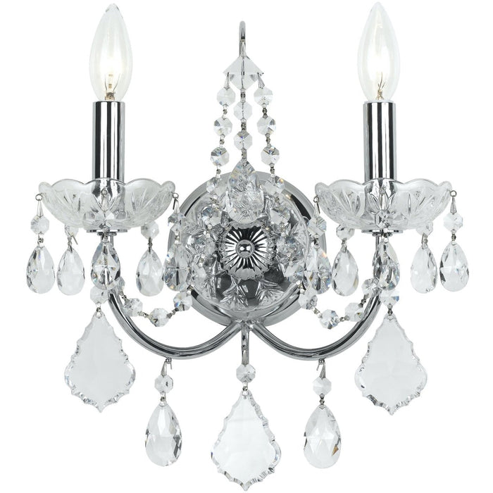 Imperial 2 Light Clear Crystal Polished Chrome Sconce - Wall Sconce