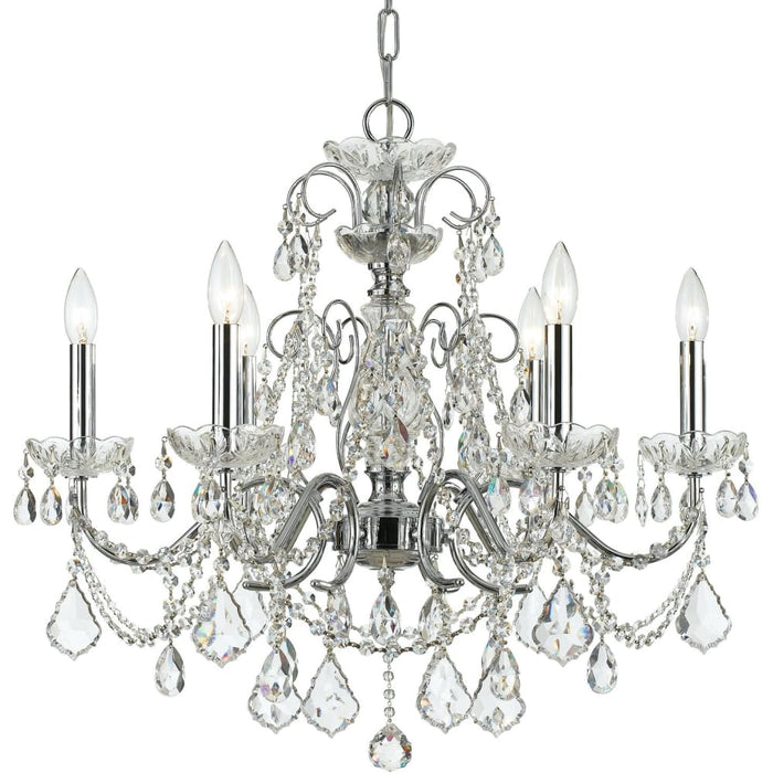 Imperial 6 Light Spectra Crystal Polished Chrome Chandelier - Chandeliers