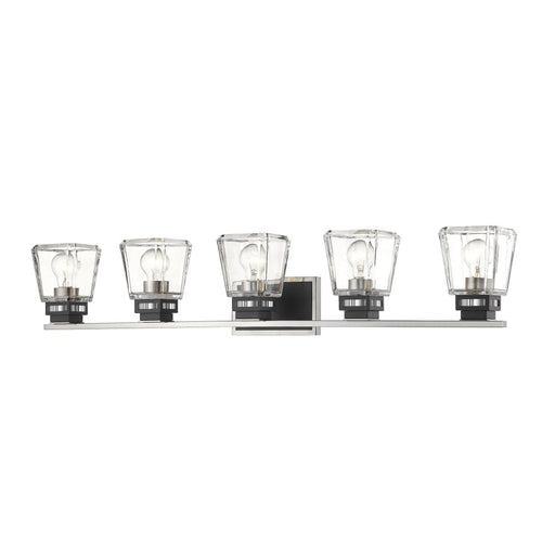Jackson Brushed Nickel Matte Black 5 Light Vanity - Bath & Vanity