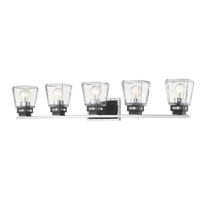 Jackson Chrome Matte Black 5 Light Vanity | theLightShop