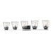 Jackson Chrome Matte Black 5 Light Vanity | theLightShop