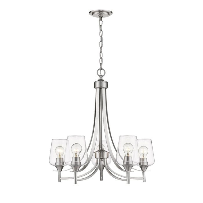 Joliet Brushed Nickel 5 Light Chandelier | theLightShop