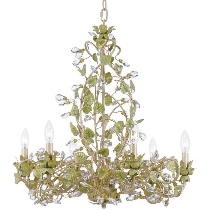Josie 6 Light Champagne Green Tea Chandelier - Chandeliers