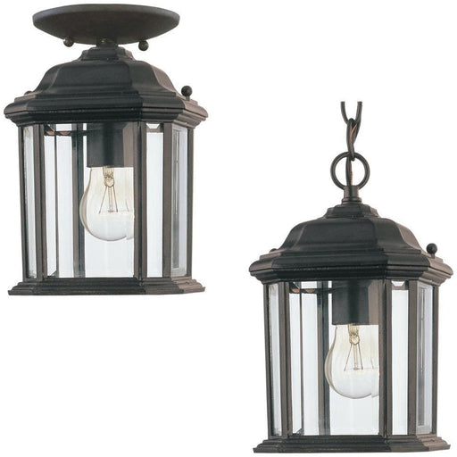 Kent Black Outdoor Semi-Flush Mount Convertible Pendant - Outdoor Convertible Pendant