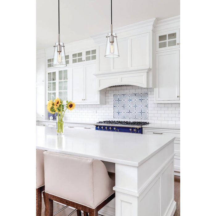 Kira Brushed Nickel 1 Light Cord 8 Inch Pendant Z-Lite 7508MP-BN | theLightShop