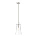 Kira Brushed Nickel 1 Light Rod 13 Inch Pendant Z-Lite 7508P-ROD-BN | theLightShop